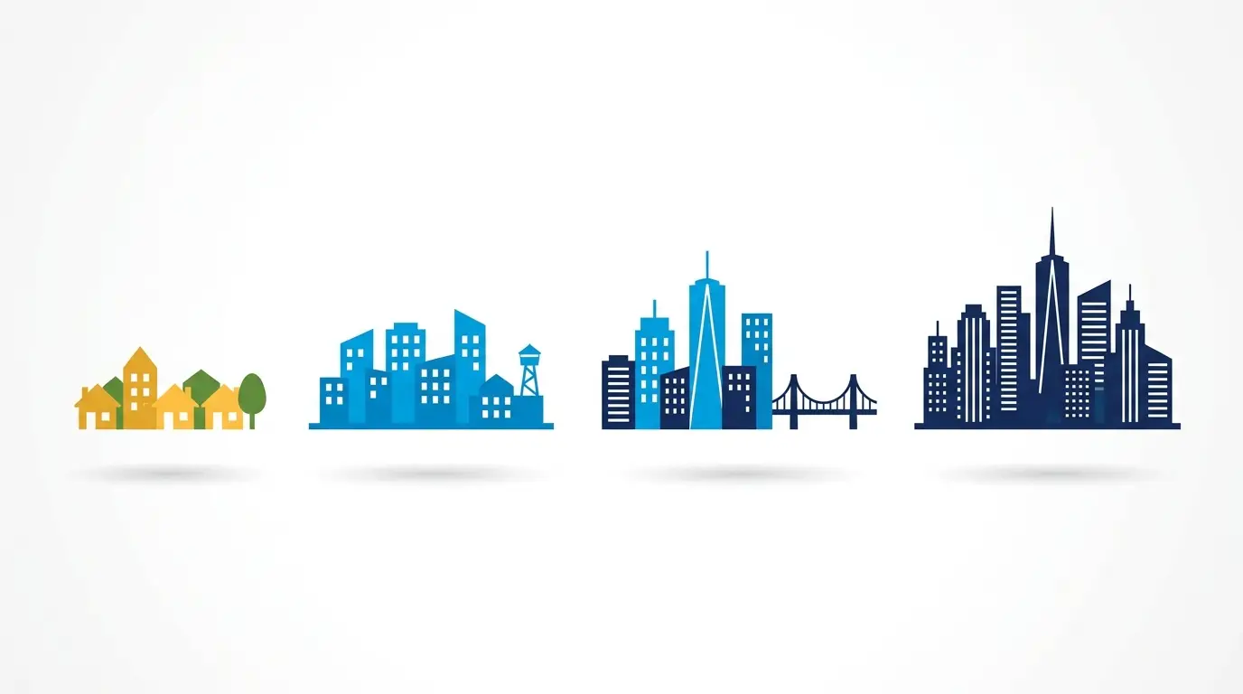 Cidades de portes diferentes
